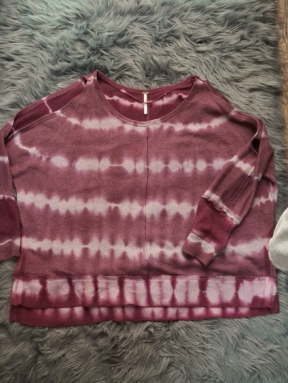 Free People Plum & Dusty Rose  Tie-Dye Cold-Shoulder Top